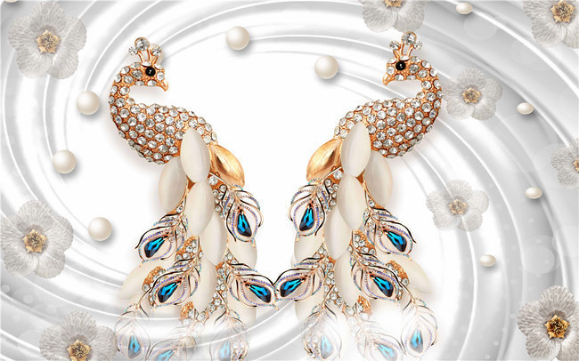 璀璨華章 珠寶孔雀壁畫與飾品的藝術融合